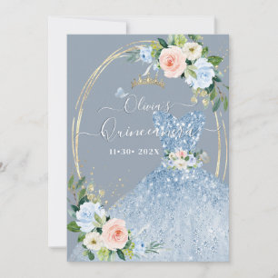 Invitación ArtsApp H2 Rosas Azules Brillantes Quinceañera