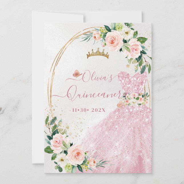 Invitación ArtsApp H2 Rubor Rosas rosas rosas rosas brillante (Anverso)