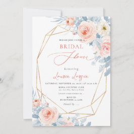 Invitación ArtsApp H2 Rubor Roses rosas rosas duchas de novia