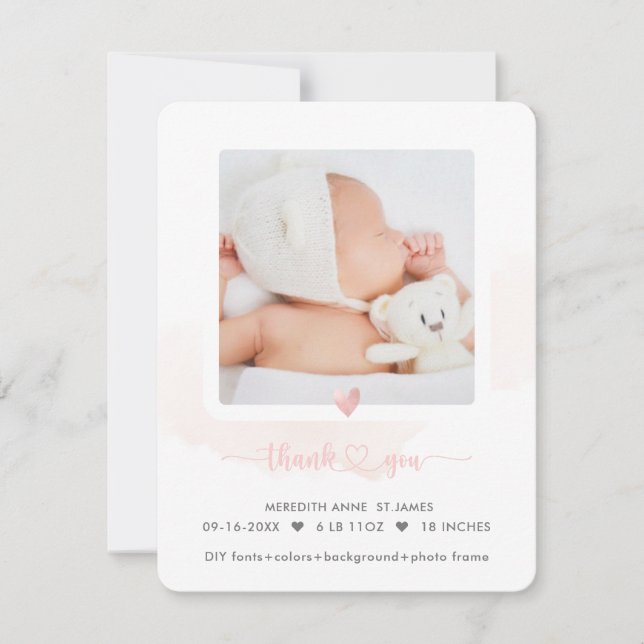 Invitación ArtsApp H2 Shower Gracias+Anuncio de nacimiento (Anverso)