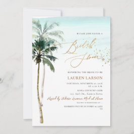 Invitación ArtsApp Paraíso Tropical Faux Gold Caligraphy
