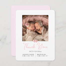 Invitación ArtsApp Twins Shower Gracias+Anuncio de nacimiento