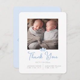 Invitación ArtsApp Twins Shower Gracias+Anuncio de nacimiento