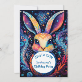 Invitación Artsy Bunny Colorful