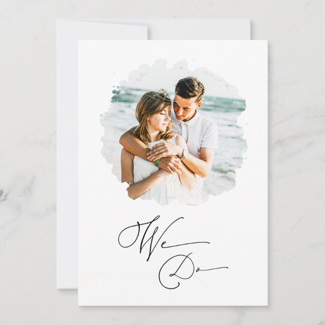 Invitación *~* Artsy Couple FOTO RSVP + QR AR6 Boda Invi (Anverso)