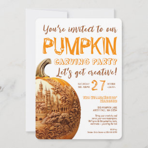 Invitación Artsy Pumpkin tallando Fiesta de otoño