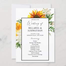 Invitación Artsy Sunflower Floral Boda Ceremonia 2