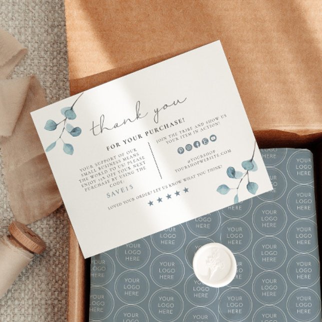 Invitación ARYA Sage Green Eucalyptus Business Gracias Tarjet (Subido por el creador)