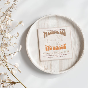 Invitación Asado de Cerdo Rústico