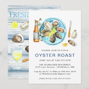 Invitación Asado de ostras de verano   Parrillada de mariscos