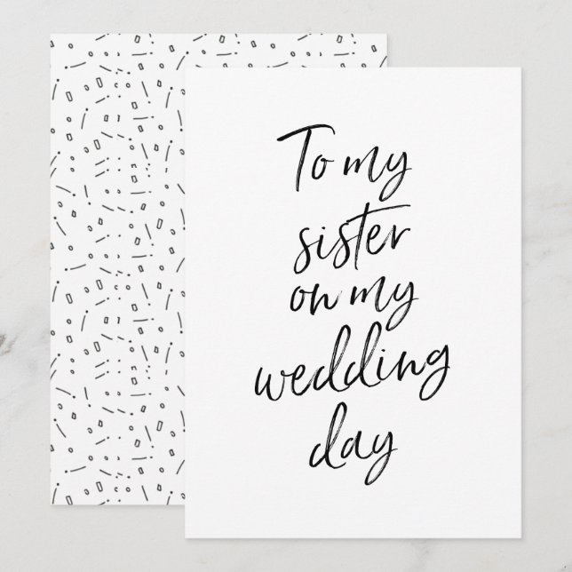 Invitación Asequible para mi hermana en el día de mi boda (Anverso / Reverso)