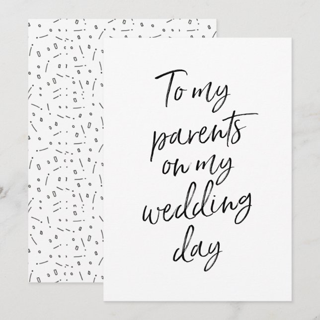 Invitación Asequible para mis padres en el día de mi boda (Anverso / Reverso)