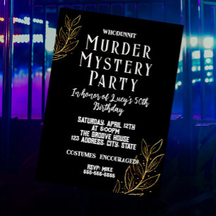 Invitación Asesinato sin resolver Fiesta de Misterio y Asesin