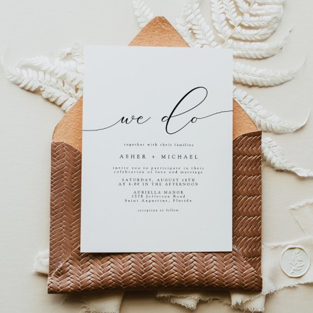 Invitación ASHER Elegant Calligraphy Script We Do Boda (Subido por el creador)