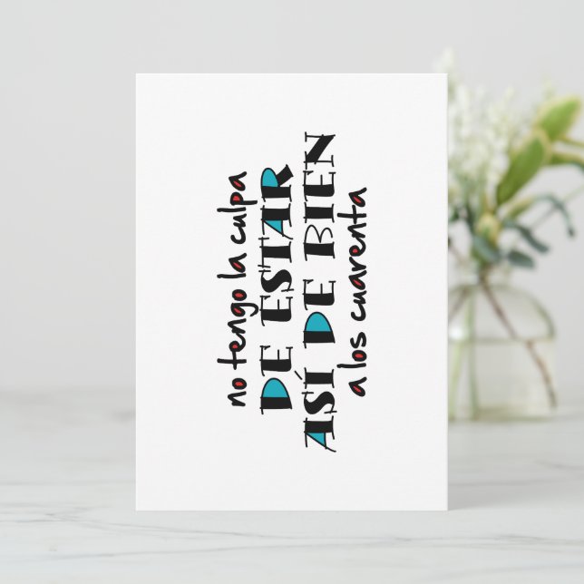 Invitación Así de bien a los 40 (Anverso de pie)