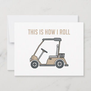 Invitación Así es como hago correr golf divertidos en carrito