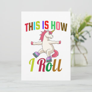 Invitación Así es como ruedo - Unicornio de patinaje sobre ru