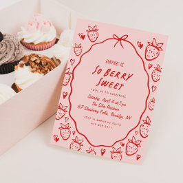 Invitación Así que Berry Sweet Whimsical Chicas Coquette Cump