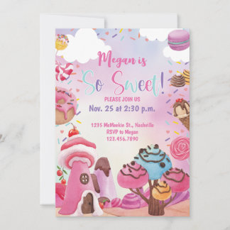Invitación Así que dulce dulce dulce dulce de cumpleaños 1 du