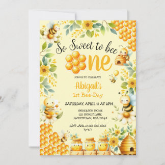 INVITACIÓN ASÍ QUE DULCE POR SER UN PRIMER CUMPLEAÑOS