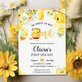 Invitación Así Que Dulce Ser Un Bumblebee Cutto Primer Cumple