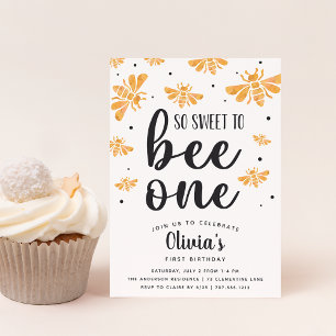 Invitación Así Que Dulce Ser Una Primera Fiesta De Cumpleaños