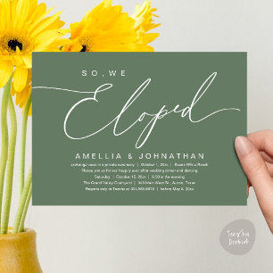 Invitación Así Que, Eloprimimos, Romántico Fiesta De Elopemen