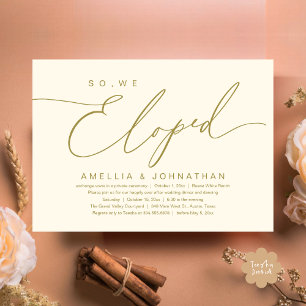 Invitación Así Que, Eloprimimos, Romántico Fiesta De Elopemen