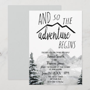 Invitación Así que la aventura empieza Boda de montaña rusa