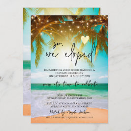Invitación Así que Nos Fugamos,Boda de Elopamiento en Playa c