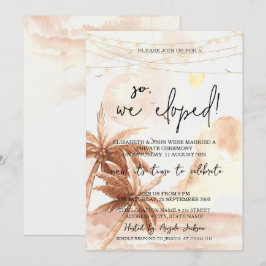 Invitación Así que Nos Fugamos,Boda de Elopement de Palmas Rú