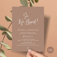 Así que, nos fugamos, Boda Elopement, en la cuerda