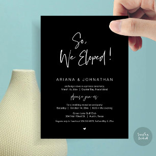 Invitación Así que, nos fugamos, Boda Elopement, en la cuerda