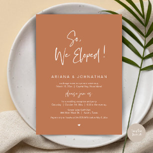 Invitación Así que, nos fugamos, Boda Elopement, en la roya d