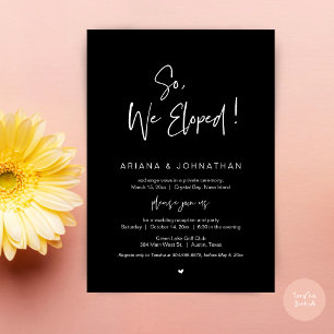 Invitación Así que Nos Fugamos, Cena de Boda de Elopamiento M