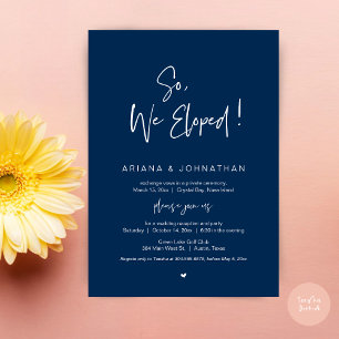 Invitación Así que Nos Fugamos, Cena de Boda de Elopement Mod