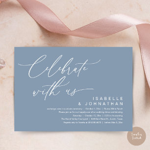 Invitación Así que Nos Fugamos, Cena de Fiesta de Boda Románt