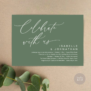 Invitación Así que Nos Fugamos, Cena de Fiesta de Boda Románt