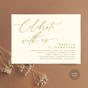 Invitación Así que Nos Fugamos, Cena de Fiesta de Boda Románt