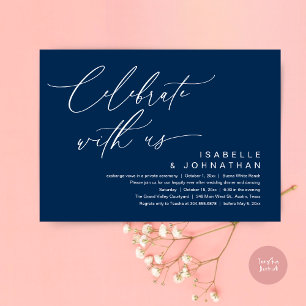 Invitación Así que Nos Fugamos, Cena de Fiesta de Boda Románt