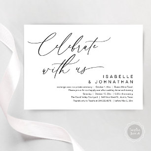 Invitación Así que Nos Fugamos, Cena de Fiesta de Boda Románt