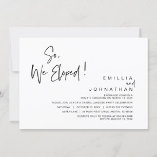 Invitación Así que Nos Fugamos, Fiesta de Boda de Fuga