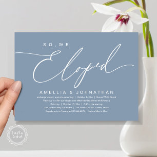 Invitación Así que Nos Fugamos, Fiesta de Elopamiento de Boda