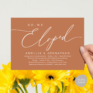 Invitación Así que Nos Fugamos, Fiesta de Elopamiento de Boda