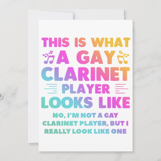 Invitación Así Se Ve Un Jugador Gay Clarinet Como LGBT (Anverso)