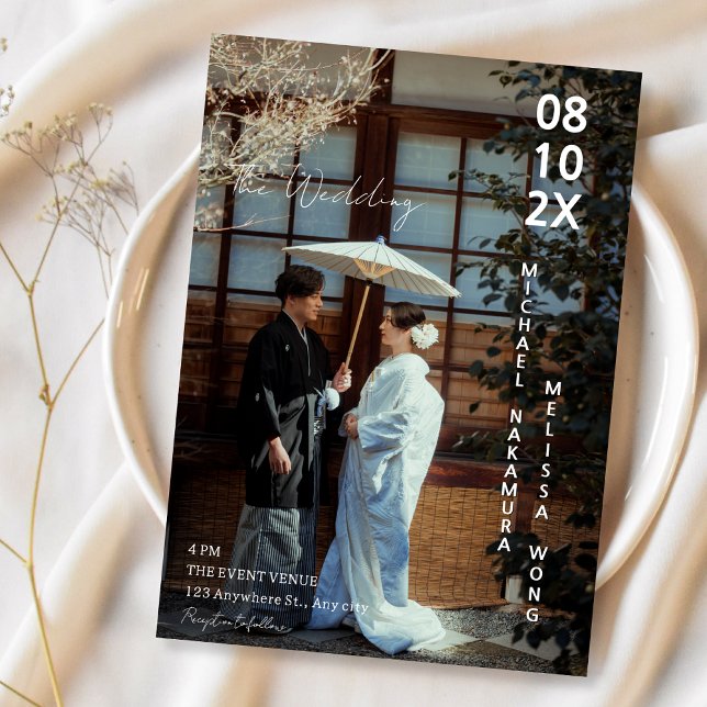 Invitación Asian Japanese concept photo wedding  (Subido por el creador)
