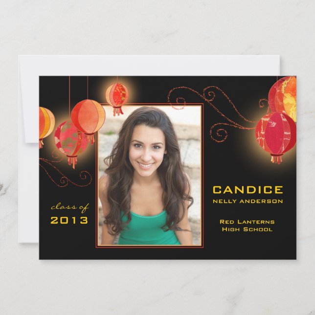 Invitación asiática 2013 del graduado de la foto (Anverso)