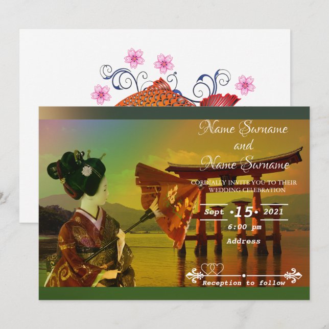 Invitación asiático (Anverso / Reverso)
