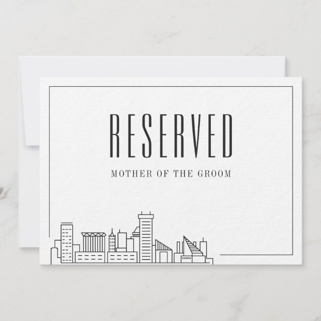 Invitación Asiento especial reservado | Baltimore Boda (Anverso)