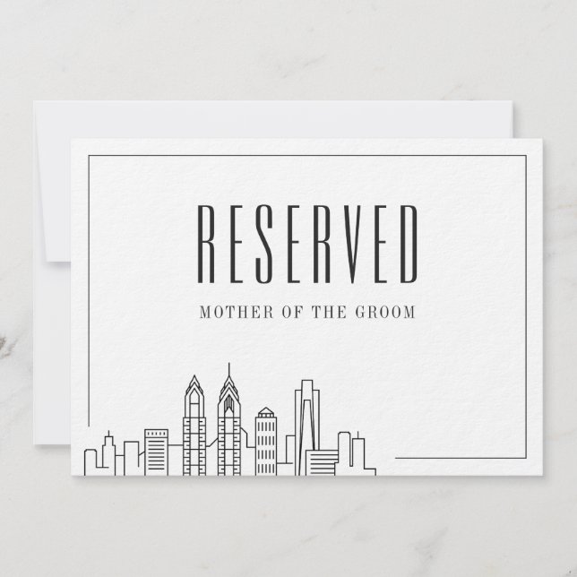 Invitación Asiento especial reservado | Boda de Filadelfia (Anverso)